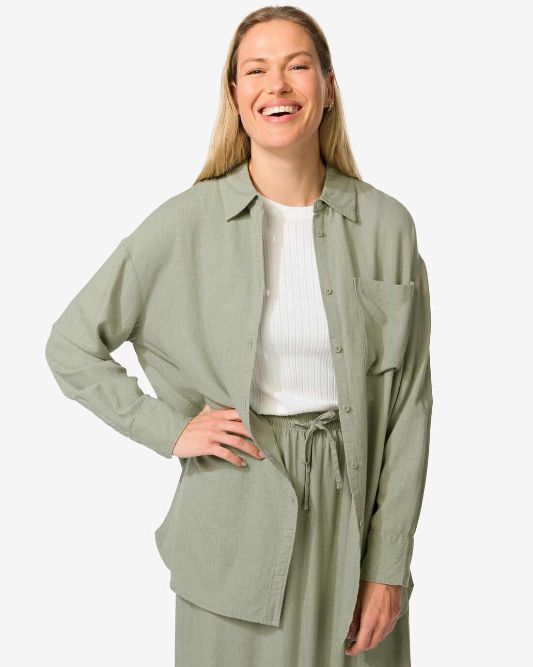 HEMA Damesblouse Lizzy Lichtgroen (lichtgroen)