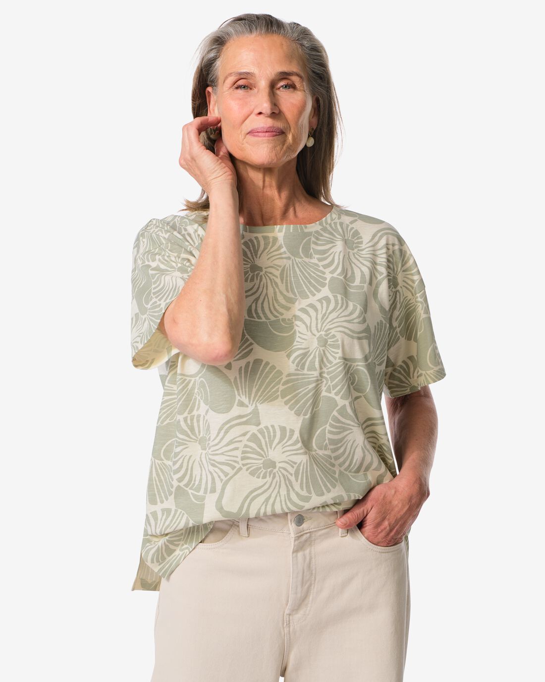 HEMA Dames T-shirt Dori Schelpen Zand (zand)