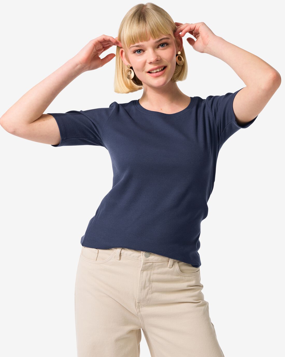 HEMA Damesshirt Clara Donkerblauw (donkerblauw)