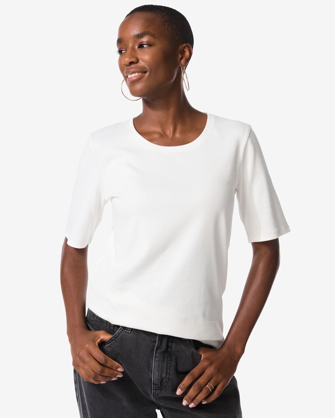 HEMA Dames T-shirt Clara Rib