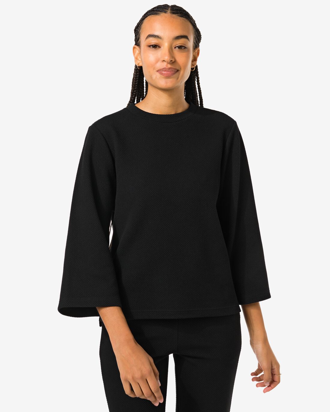HEMA Dames Shirt Kacey Met Structuur Zwart (zwart)
