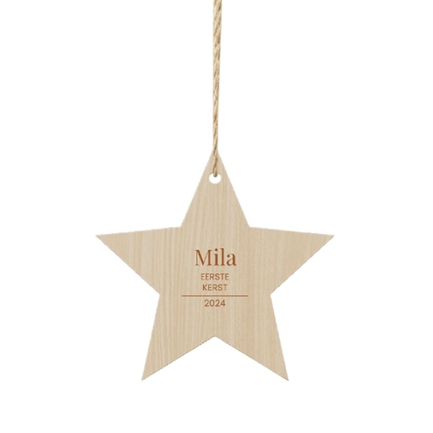 HEMA Houten kersthanger - ster set van 4