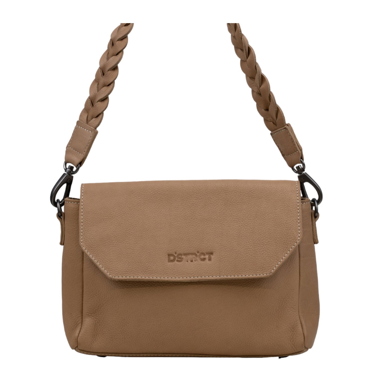 DSTRCT Preston Park Shoulder Bag Flap Bag L beige schoudertas dames