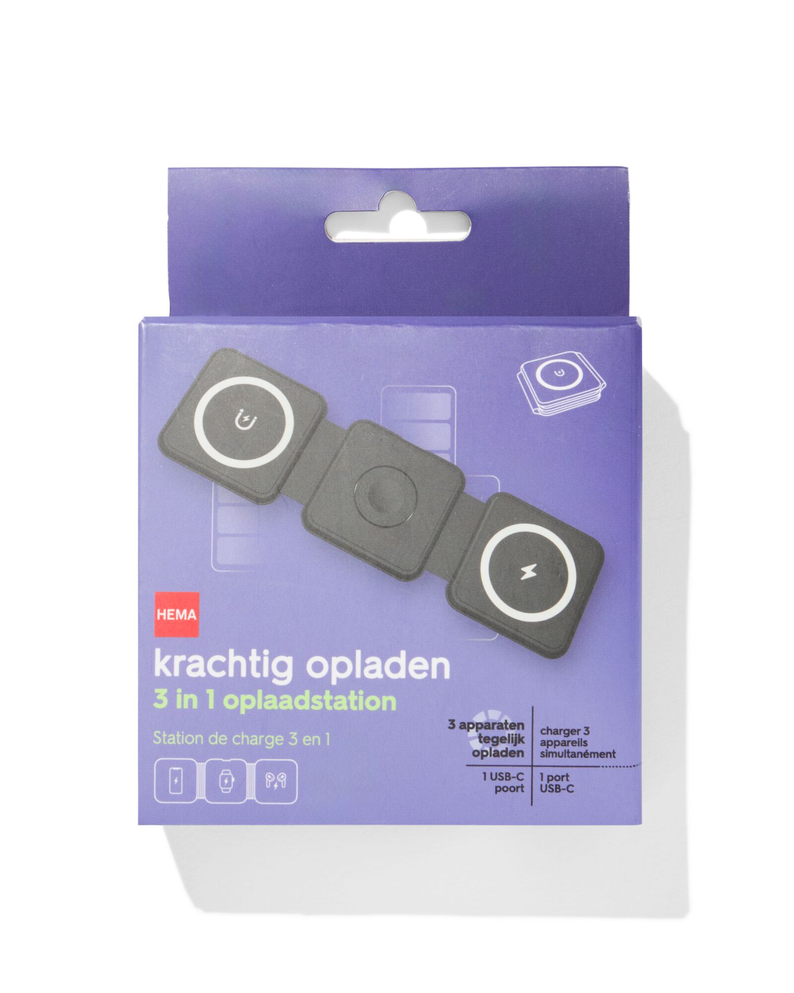HEMA 3 In 1 Draadloos Oplaadstation