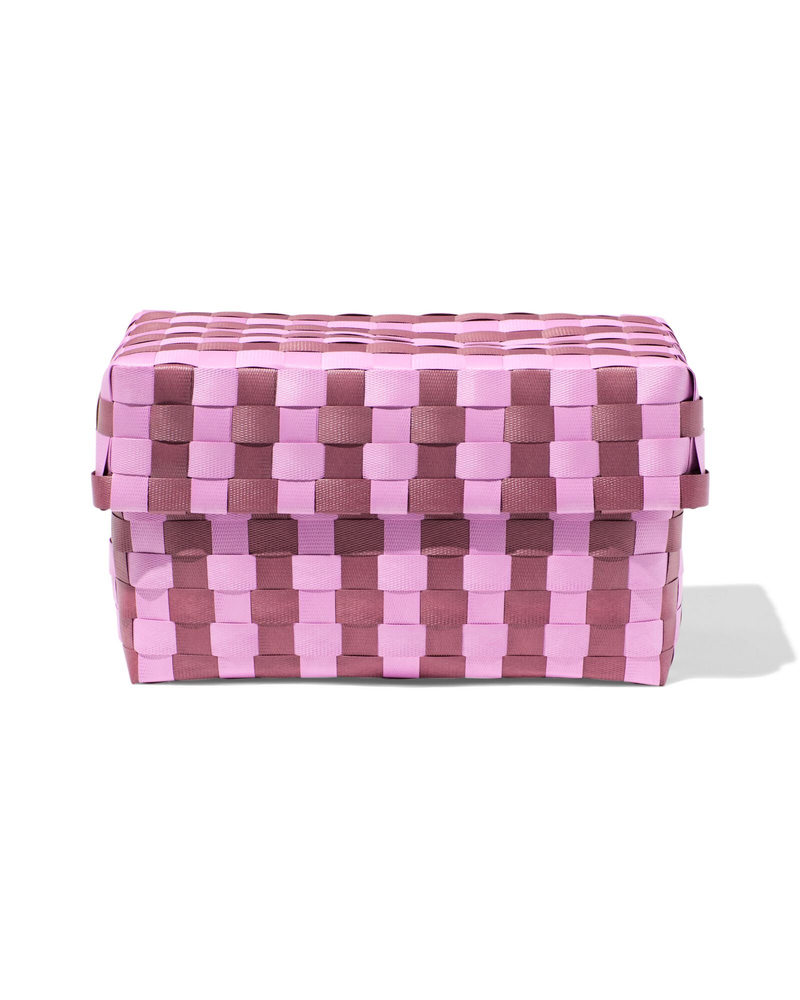 HEMA Mand 20x15cm Met Deksel Geblokt Lila