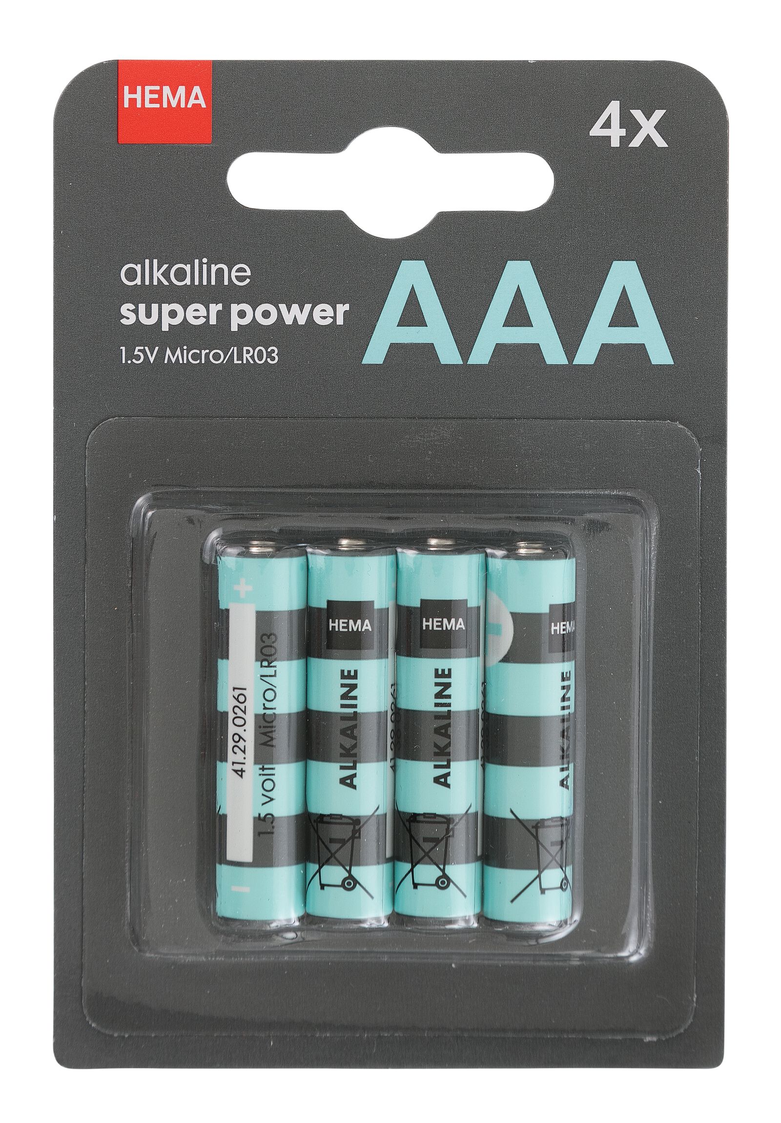 HEMA AAA Alkaline Super Power Batterijen - 4 Stuks