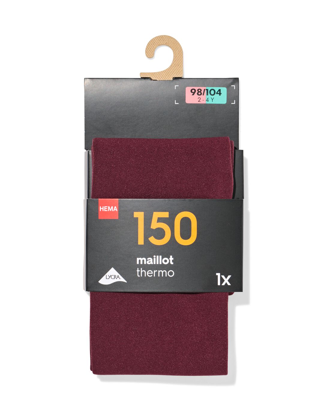 HEMA HEMA Kindermaillot Thermo 150denier Donkerrood (donkerrood)