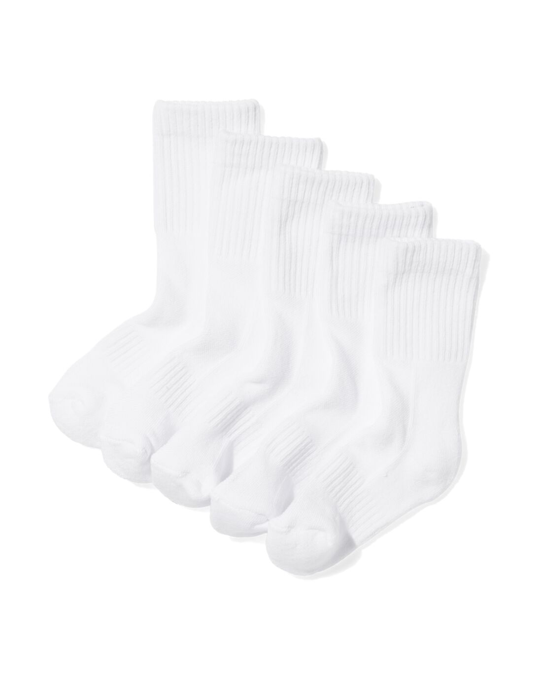 HEMA HEMA Kinder Sportsokken Rib - 5 Paar Wit (wit)