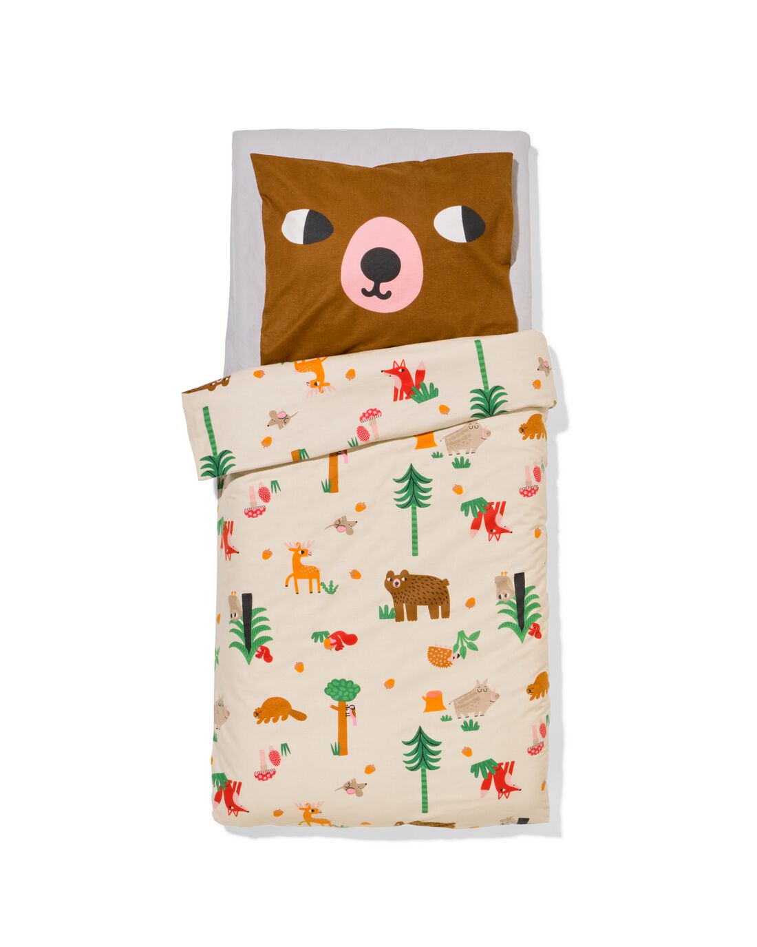 HEMA HEMA Peuterdekbedovertrek 120x150cm Flanel Bosdieren (multi)