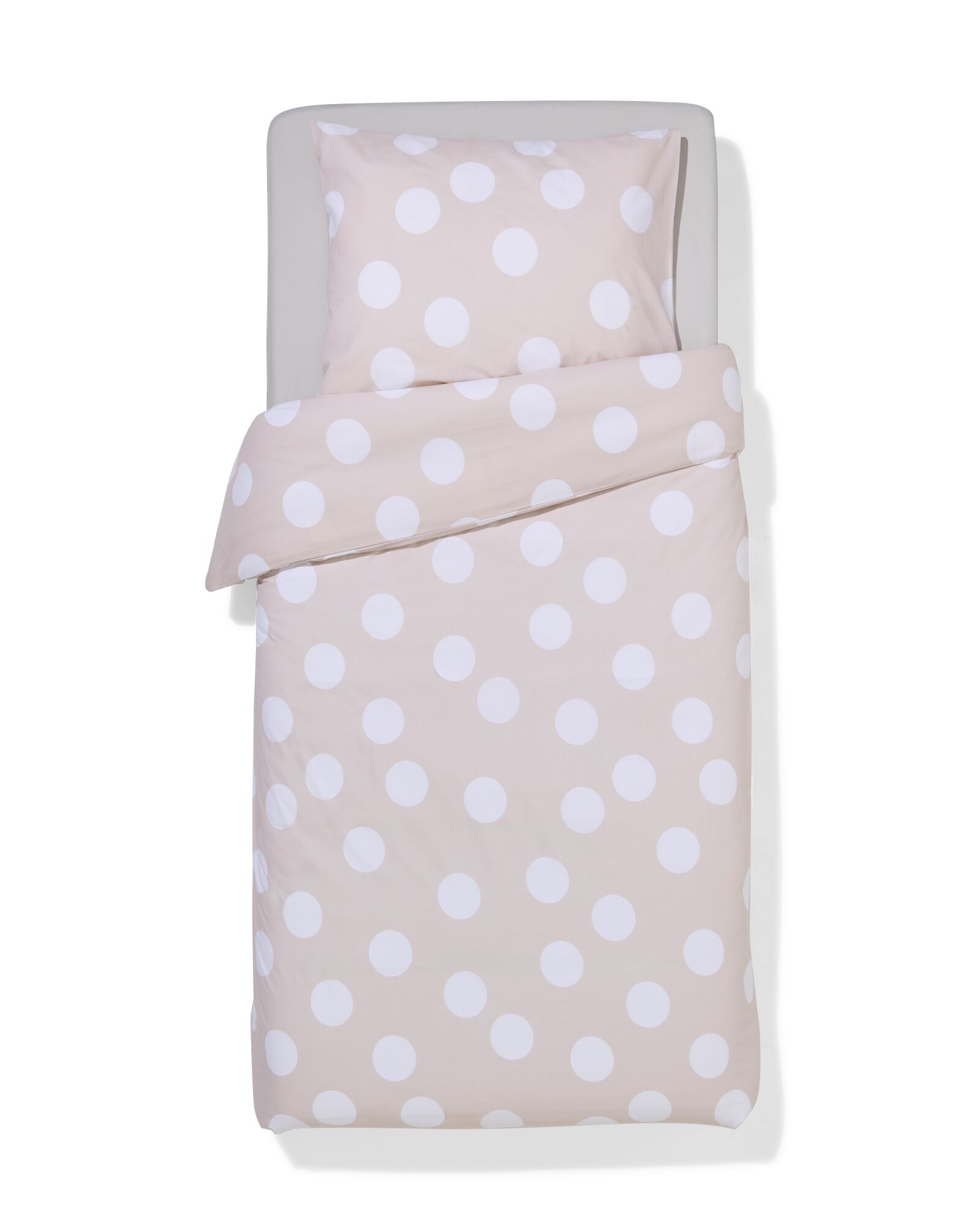 HEMA Dekbedovertrek 140x200/220cm Zacht Katoen Stippen Greige (beige)