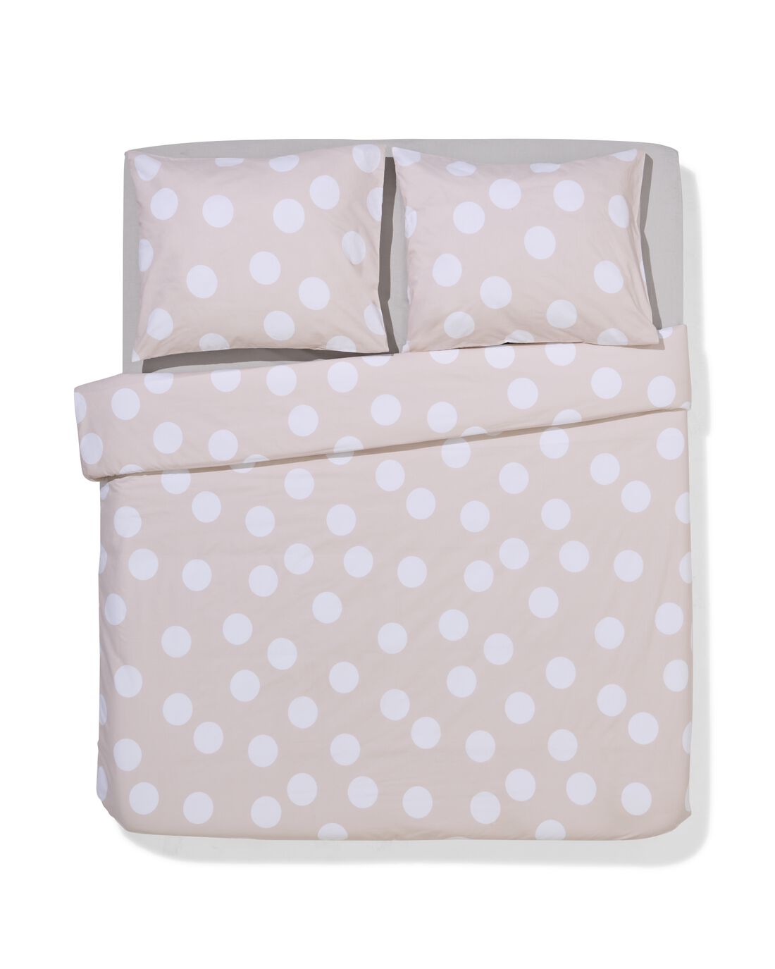 HEMA Dekbedovertrek 240x220cm Zacht Katoen Stippen Greige (beige)