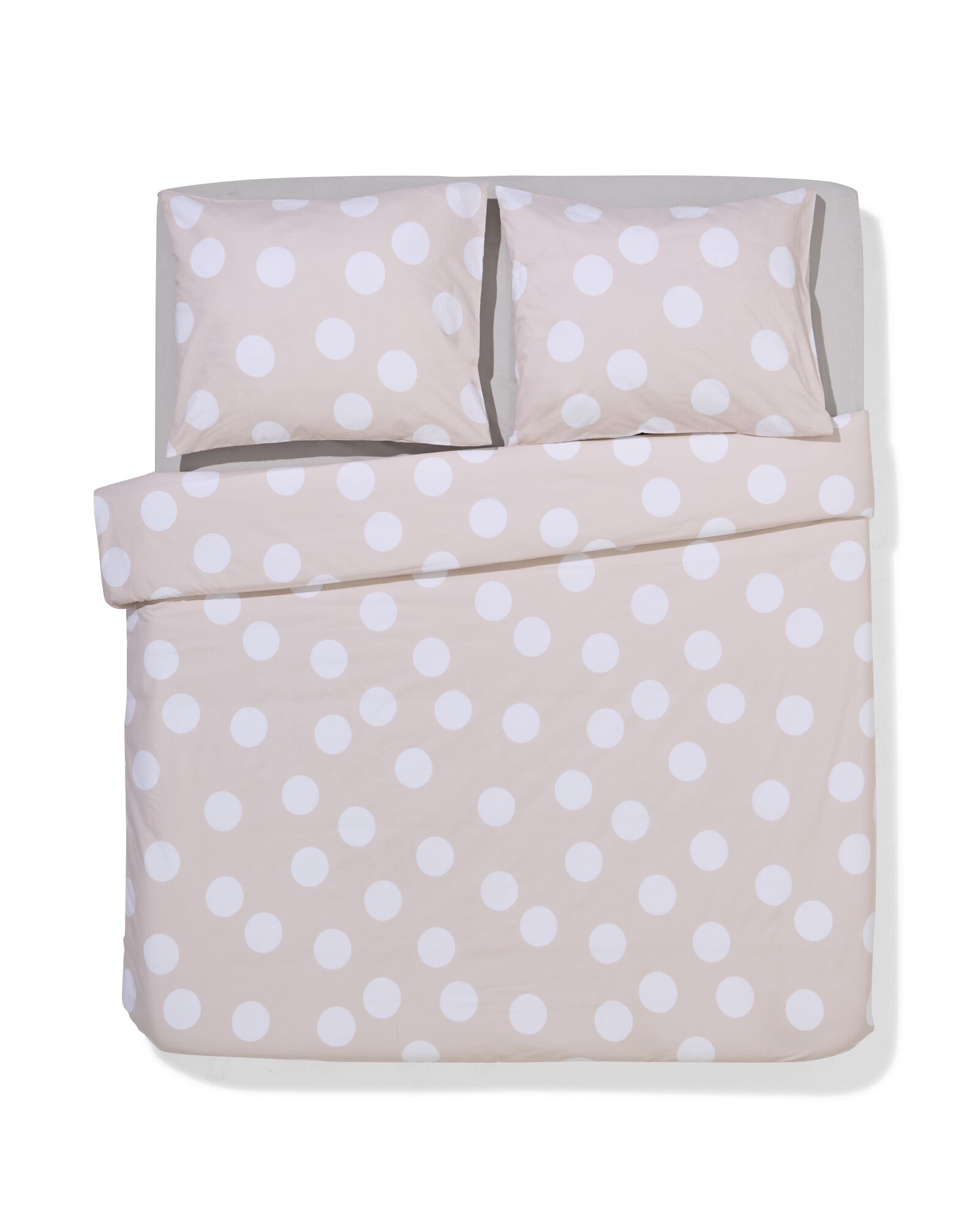 HEMA Dekbedovertrek 240x220cm Zacht Katoen Stippen Greige (beige)