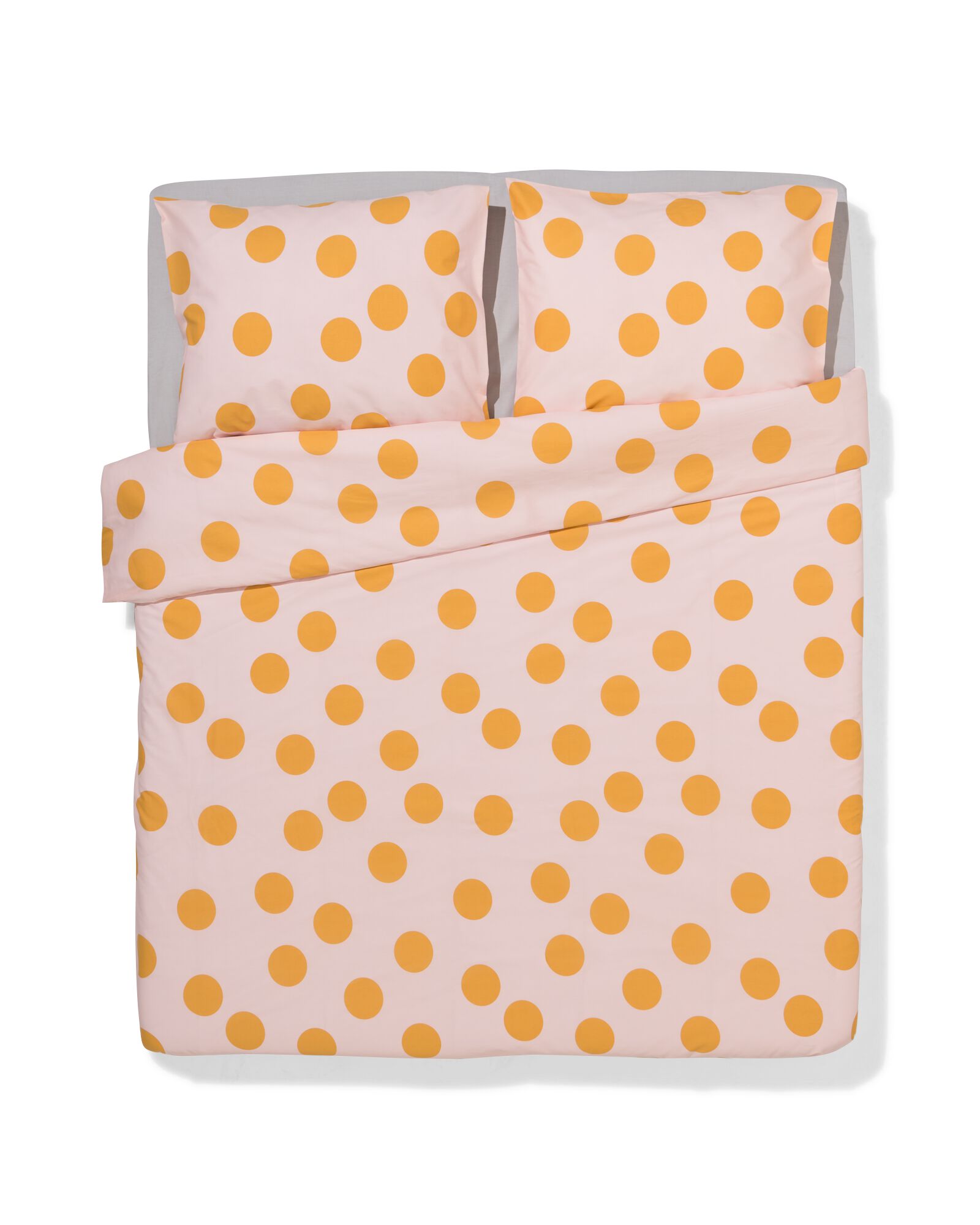 HEMA Dekbedovertrek 200x200/220cm Zacht Katoen Stippen Roze (lichtroze)