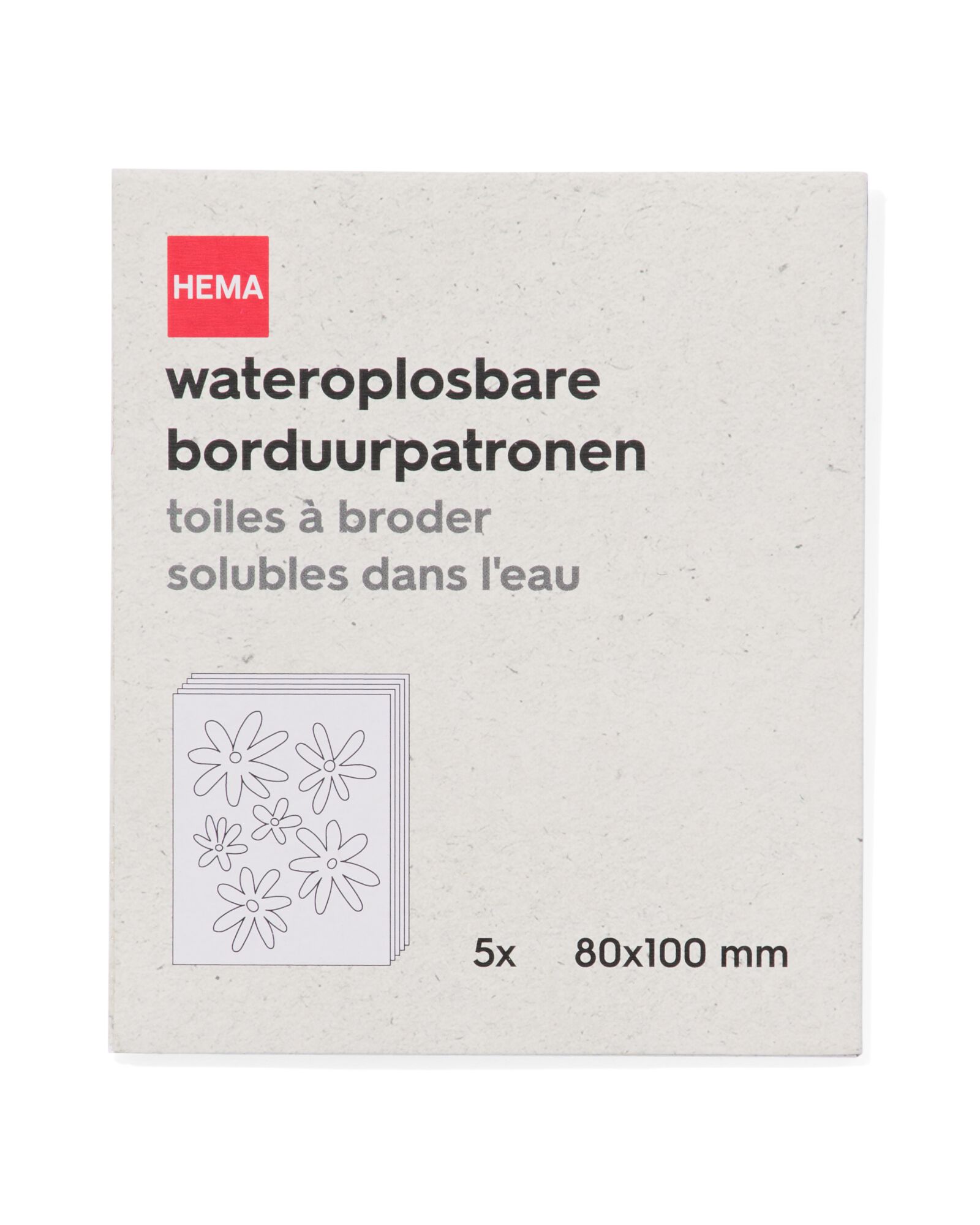HEMA Wateroplosbare Borduurpatronen 8x10cm - 5 Stuks