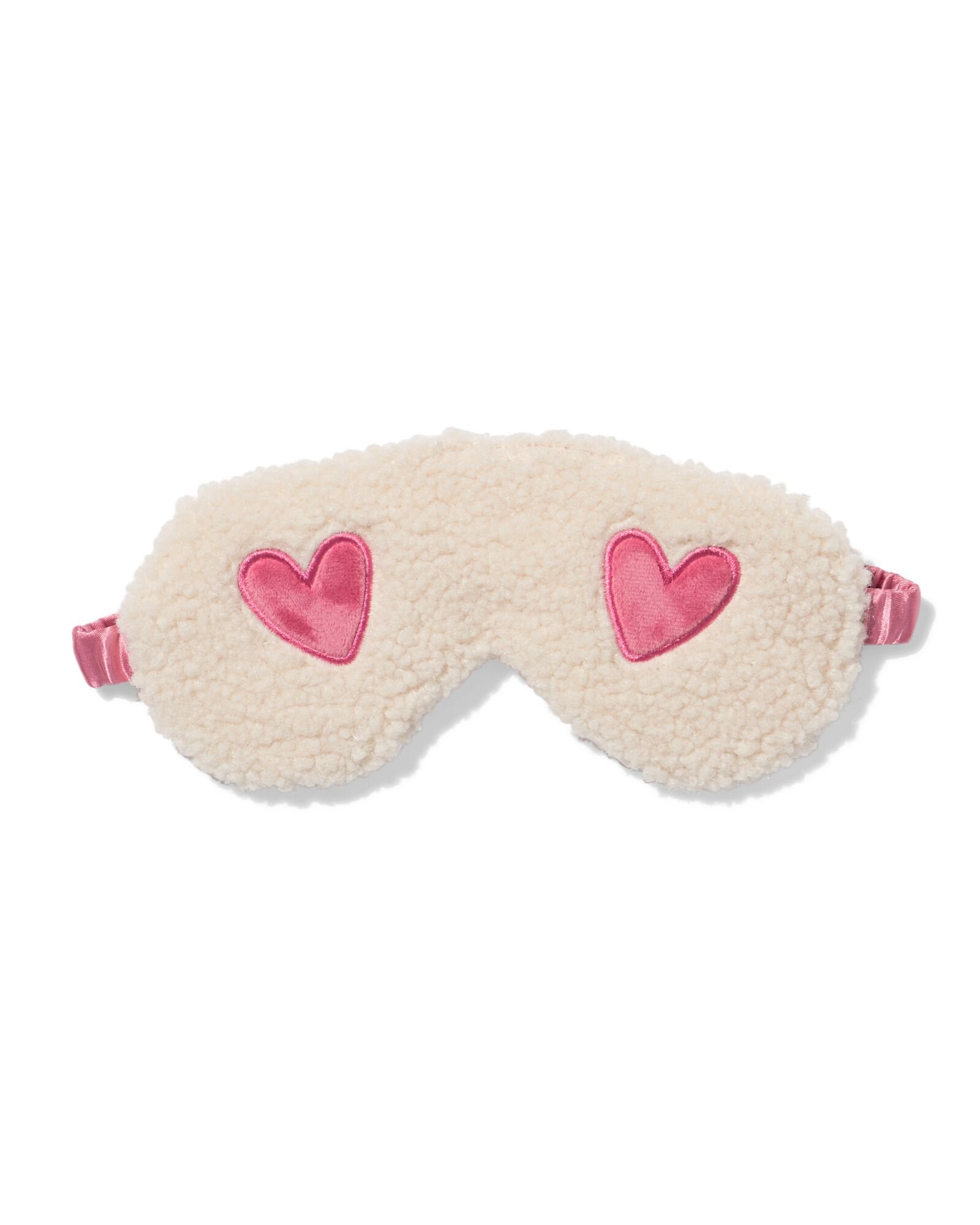 HEMA Slaapmasker Fleece Hartjes Crème