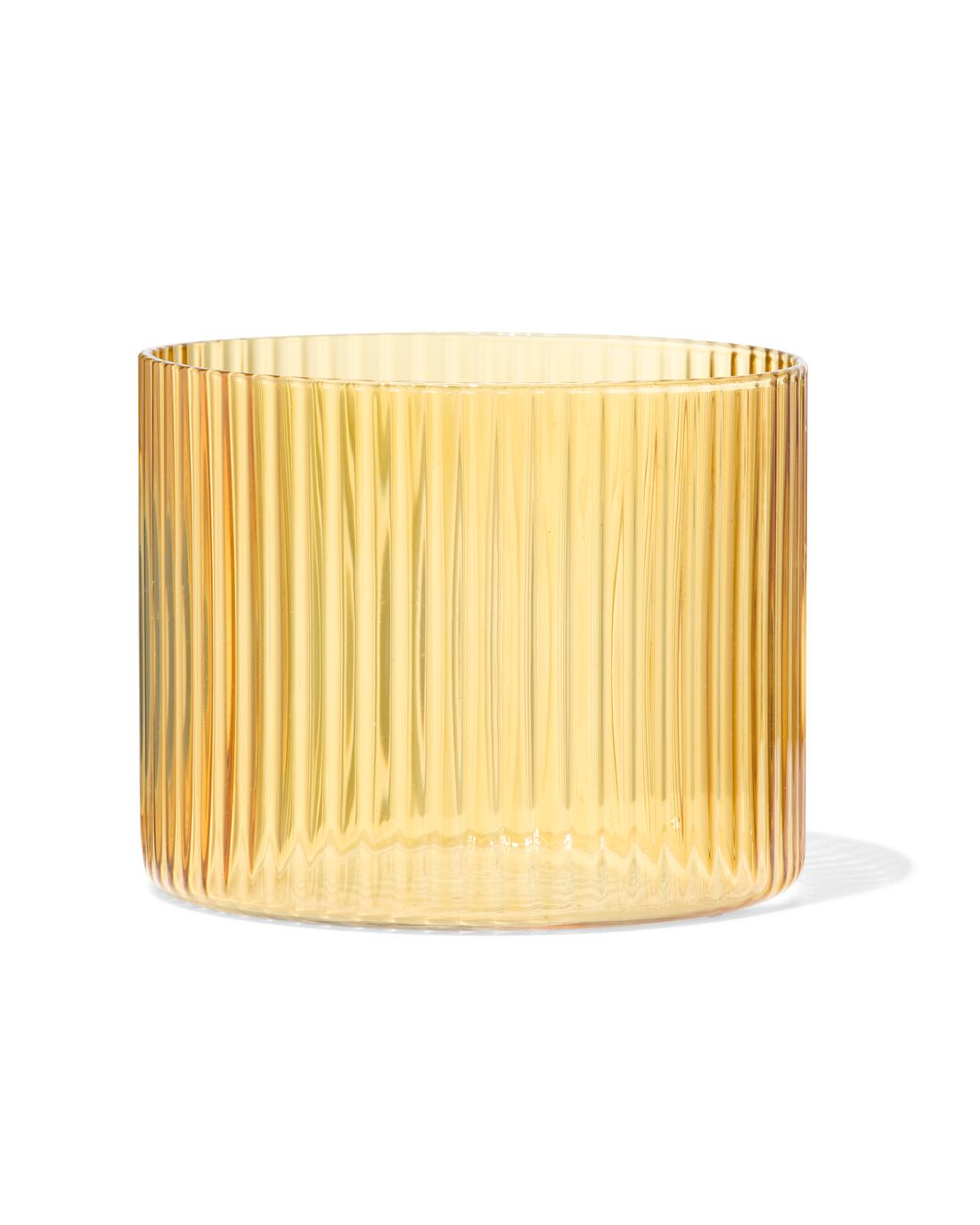 HEMA HEMA Glas Voor Geurkaars ⌀10x8.5cm Ribbel Geel (geel)