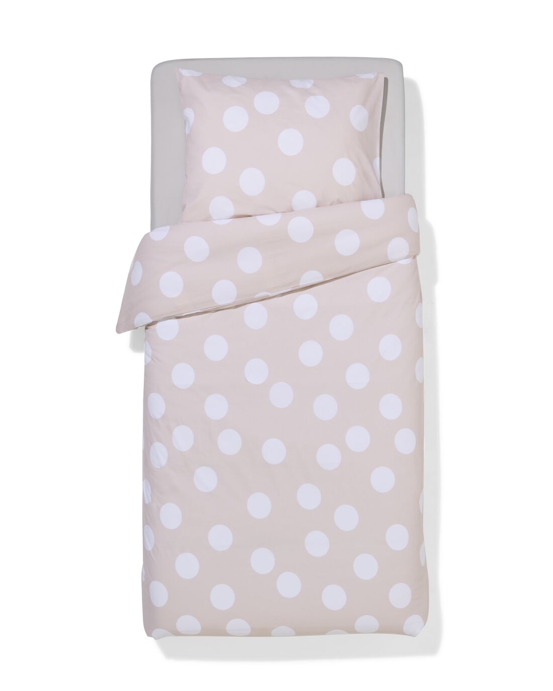 HEMA Dekbedovertrek 140x200/220cm Zacht Katoen Stippen Greige (beige)
