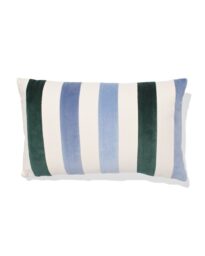 HEMA HEMA Kussenhoes 50x30cm Velours Strepen Blauw (blauw)