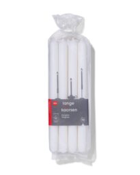 HEMA HEMA Lange Huishoudkaarsen Ø2.2x29 - 12 Stuks Wit (wit)