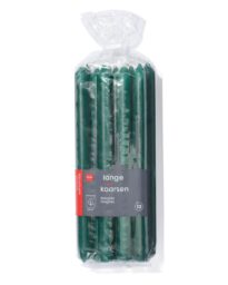 HEMA HEMA Lange Huishoudkaarsen Ø2.2x29 - 12 Stuks Donkergroen (donkergroen)