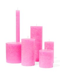 HEMA HEMA Rustieke Kaarsen Donkerroze (donkerroze)