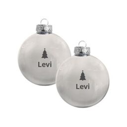 kerstbal met naam set van 2