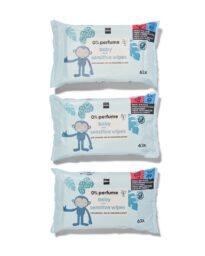 baby lotiondoekjes zonder parfum - 3x63 stuks
