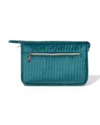 HEMA HEMA Toilettas 30x20cm Velours Rib Groen