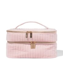 HEMA HEMA Beauty Case 25x17cm Velours Rib Roze
