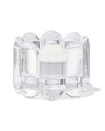 HEMA Theelichthouder Glas XS Ribbel Transparant (transparant)