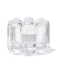 HEMA Theelichthouder Glas XS Ribbel Transparant (transparant)