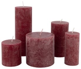 HEMA HEMA Rustieke Kaarsen Donkerrood (donkerrood)