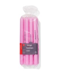 HEMA Lange huishoudkaarsen Ø2.2x29 - 12 stuks roze (roze)
