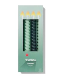 HEMA Kaarsen Gedraaid Groen 4 Stuks (groen)