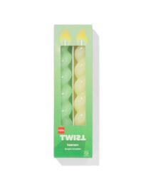 HEMA Korte Huishoudkaars Ø2.2x20cm Gedraaid Groen - 2 Stuks (groen)