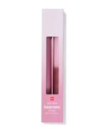 HEMA Huishoudkaarsen ⌀2.2x25cm Kleurverloop Roze - 2 Stuks (roze)