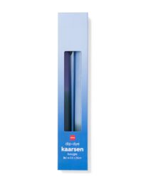 HEMA Huishoudkaarsen ⌀2.2x25cm Kleurverloop Blauw - 2 Stuks (blauw)