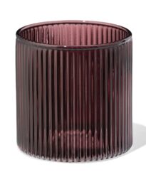 HEMA Glas Voor Geurkaars ⌀6.5x6.5cm Ribbel Aubergine (aubergine)