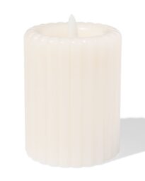 HEMA LED Kaars 7.5x10cm Rib Ivoor (ivoor)
