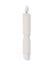 HEMA HEMA Led Huishoudkaars ⌀2.3x20cm Ribbel Ivoor (ivoor)