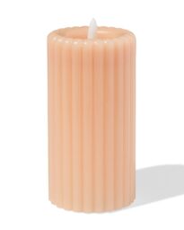 HEMA Led Kaars ⌀7.5x15cm Ribbel Naturel (naturel)
