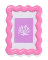 HEMA Fotolijst 10x15cm Roze Hout Golven (felroze)