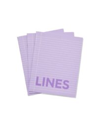 HEMA Schriften Lila A5 Gelinieerd - 3 Stuks