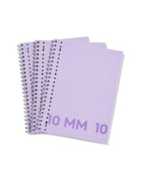 HEMA Collegeblokken Lila A4 Geruit 10mm - 3 Stuks