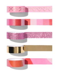 HEMA Washitapes 5m X1,5 Cm Roze - 5 Stuks