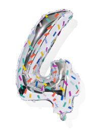 HEMA Folieballon Cijfer 4 Confetti XL