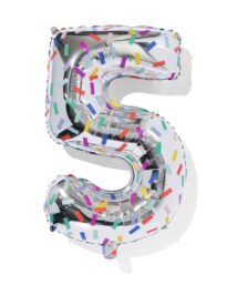 HEMA Folieballon Cijfer 5 Confetti XL