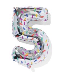 HEMA Folieballon Cijfer 5 Confetti XL