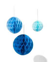 HEMA HEMA Honeycomb Bollen Blauw 3 Stuks