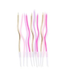 051 Taartkaarsjes Gedraaid Roze 10 Stuks